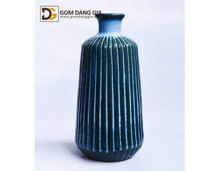Bình hoa Bát Tràng men hỏa biến xanh S19 Bình hoa Bát Tràng men hỏa biến xanh S19